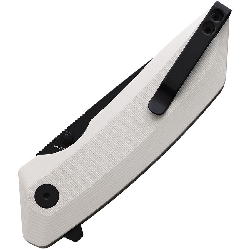 Damned Designs Chimera Folding Knife - Storm Trooper White & Black Tactical EDC Pocket Knife for Outdoor Camping, Hiking & Survival Gear