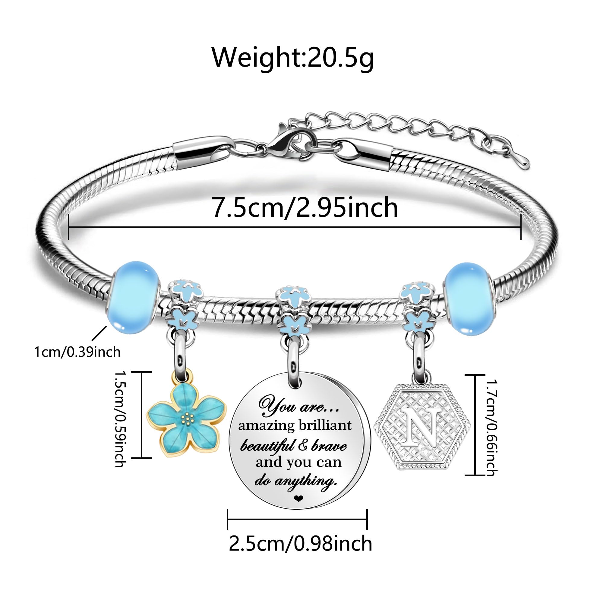 Personalized Initial Bracelet for Women - Custom Name Letter Charm Silver Bracelet, Birthday Christmas Jewelry Gift for Her, Girls, Best Friend - Perfect for Everyday Wear, Anniversary, Valentine's Day & Special Occasions