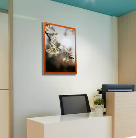 24x32 Inch Wooden Poster Frame - Wall Mounted Swing Frame for Art, Photos, and Posters - Perfect for Home, Office, and Gallery Displays