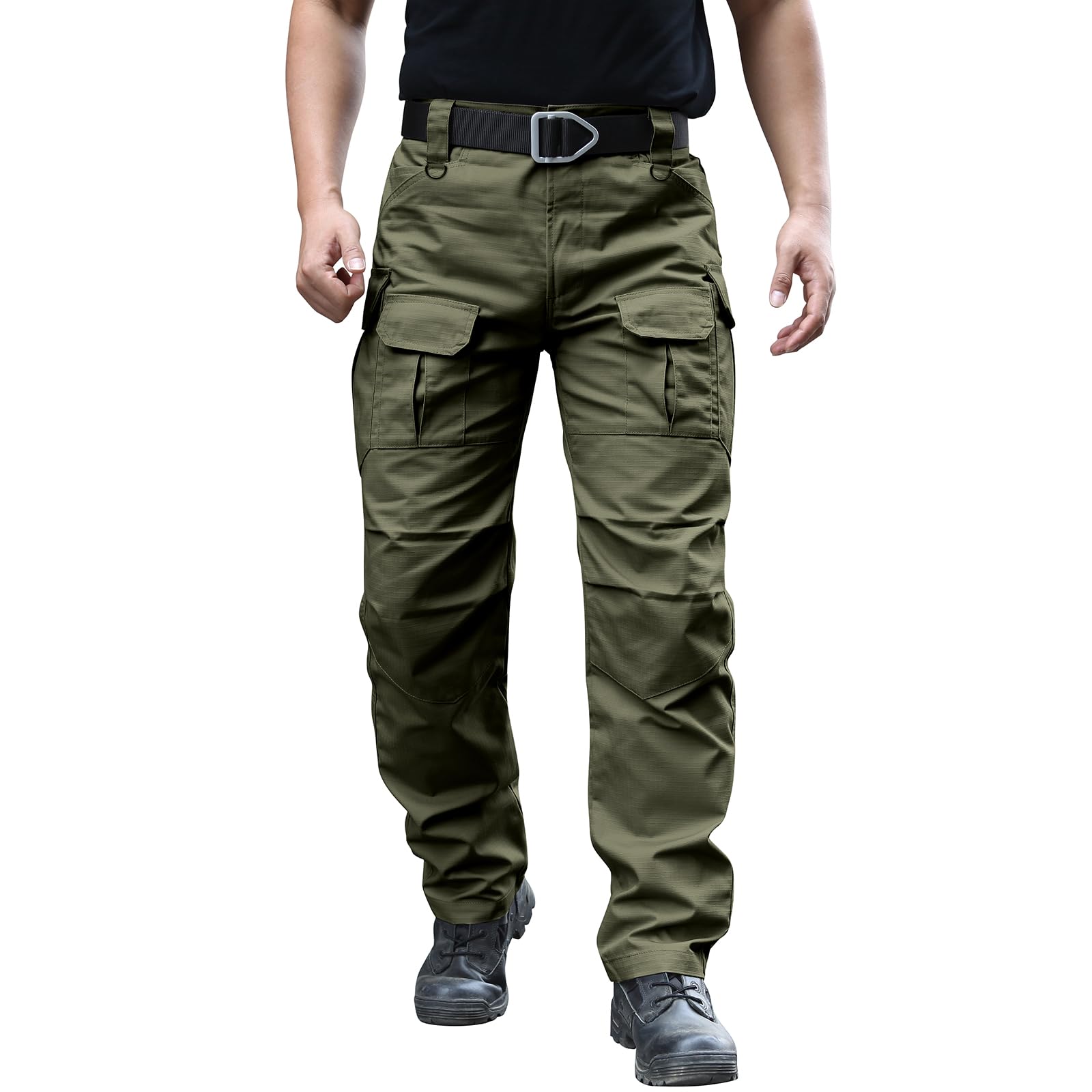 Men's Tactical Cargo Pants - Water Resistant Ripstop Stretch Hiking Pants for Outdoor Work & EDC | Lightweight Durable for Hiking, Camping & Everyday Wear