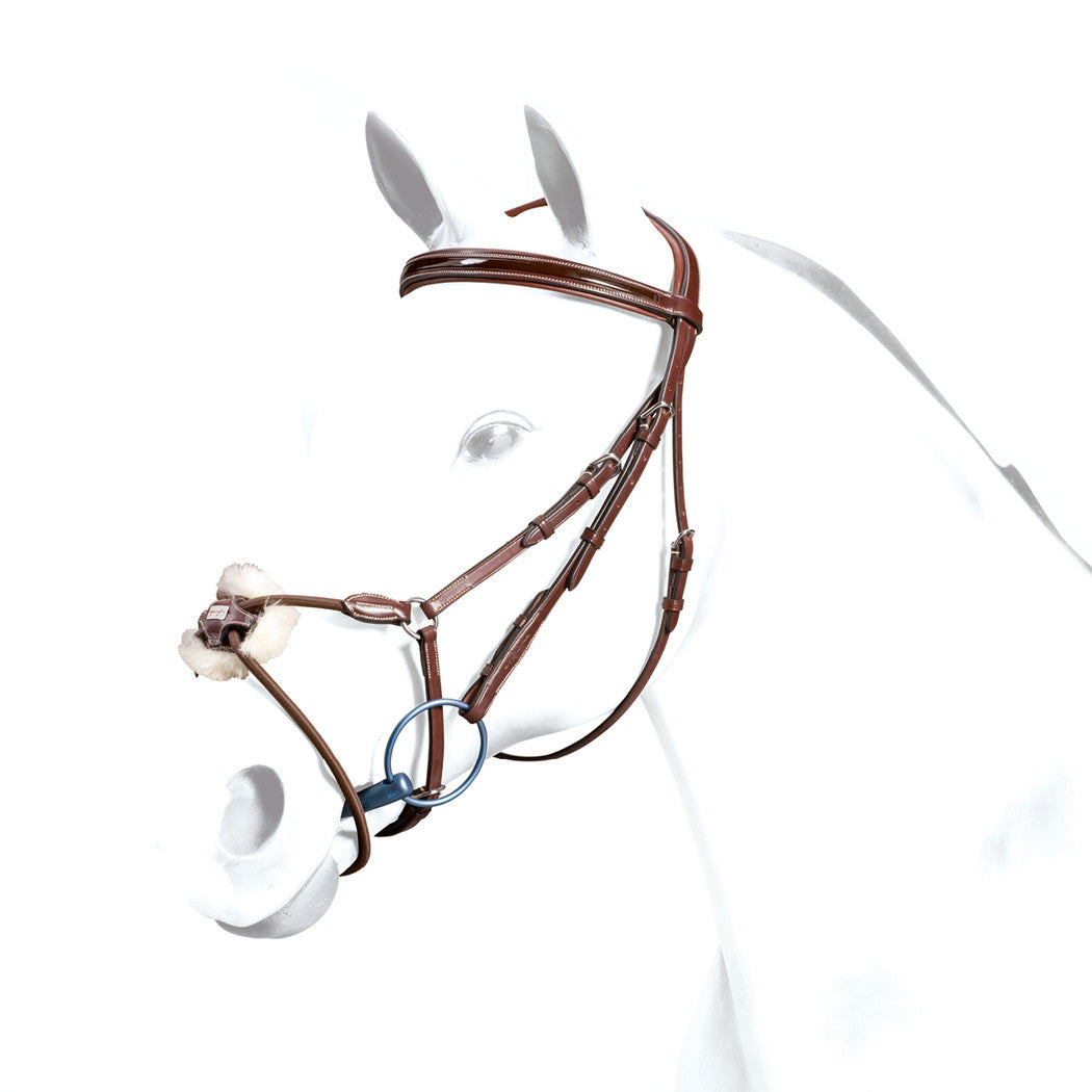 Equipe Rolled Anatomic Figure 8 Bridle - Premium Horse Riding Headgear for Dressage & Jumping | Comfort Fit Equestrian Equipment for Training & Competition