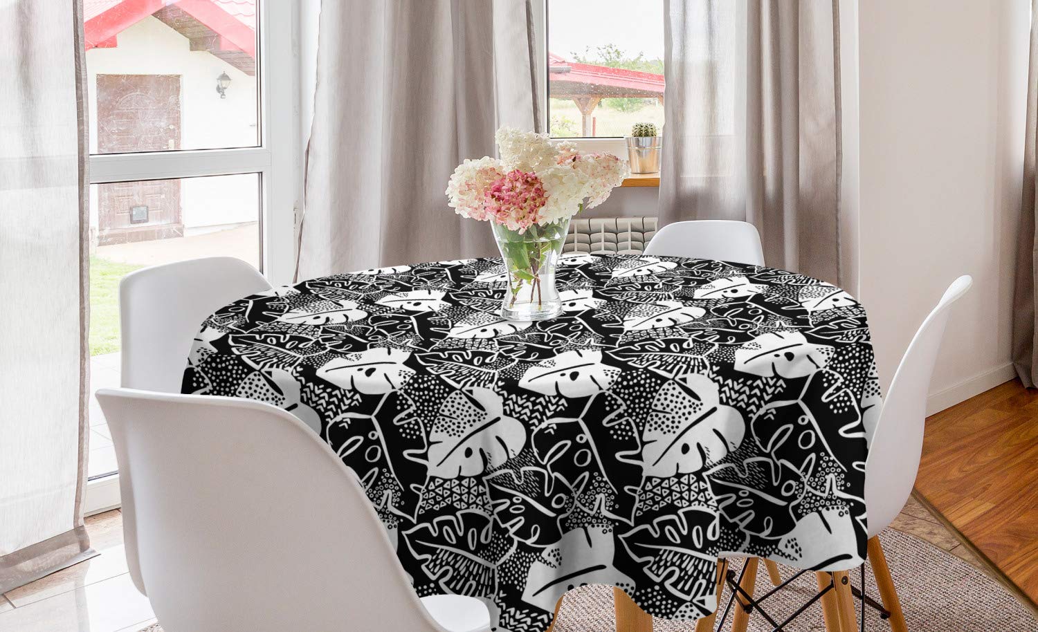 Ambesonne Tropical Round Tablecloth 60