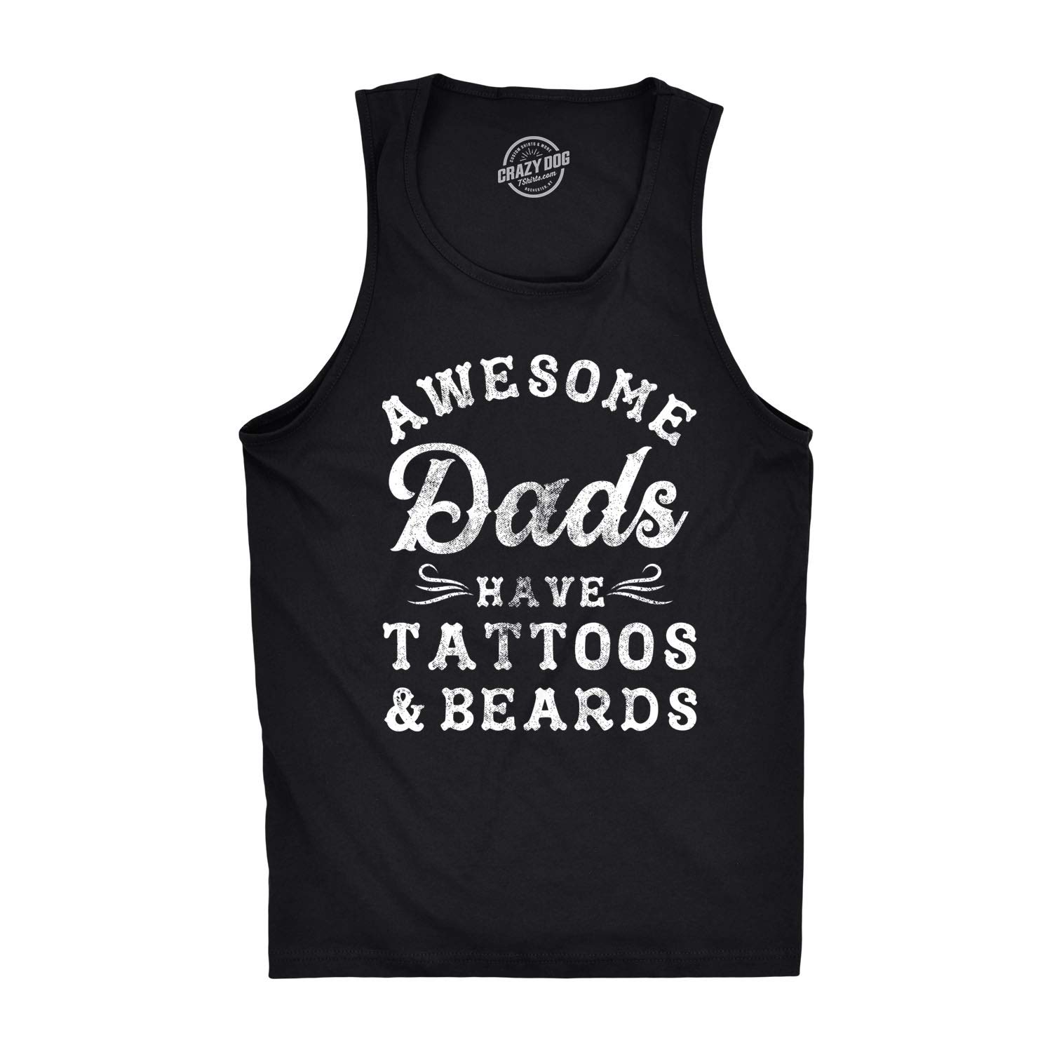 Funny Men's Fitness Tank Top - Awesome Dads Have Tattoos & Beards - Perfect for Father's Day Gifts, Gym Workouts & Casual Wear