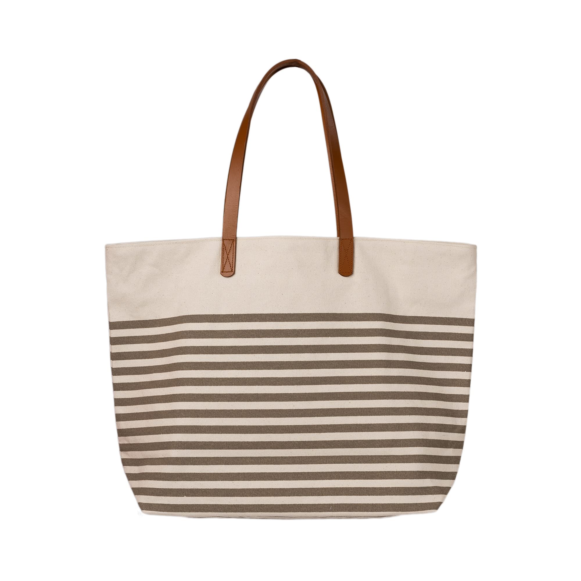 AQVA Cotton Canvas Tote Bag for Women & Men - Durable Shoulder Bag with Inner Zip Pocket - Fashionable Canvas Handbag for Grocery Shopping, Travel, Work & Beach - Perfect for Daily Use, Office Commute & Weekend Getaways