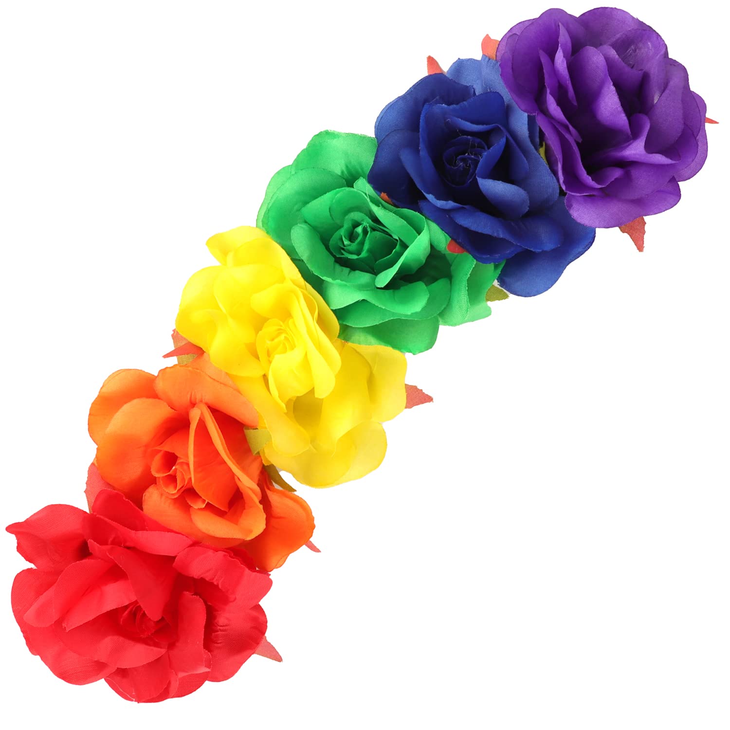SunnyPro Rainbow Headband for Women - LGBTQ Pride Flower Crown with Rose Design - Perfect for Gay Pride Parades, Festivals & LGBTQ Events