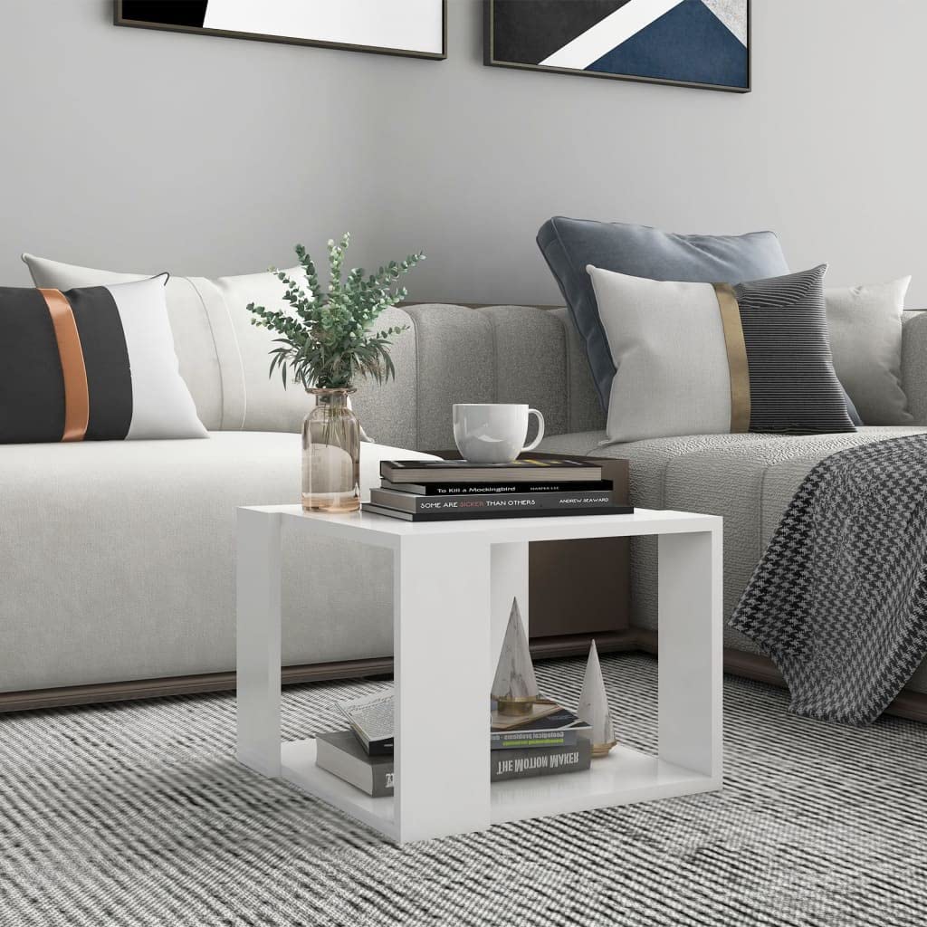 FAMIROSA White Coffee Table 16x16x12 - Compact for Small Spaces