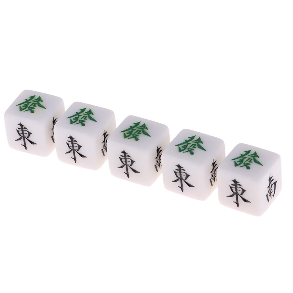 Premium 5-Piece Traditional Mahjong Dice Set - Classic Casino & Travel Board Game for Adults & Family Fun | Perfect for Game Nights, Parties, and Travel Entertainment