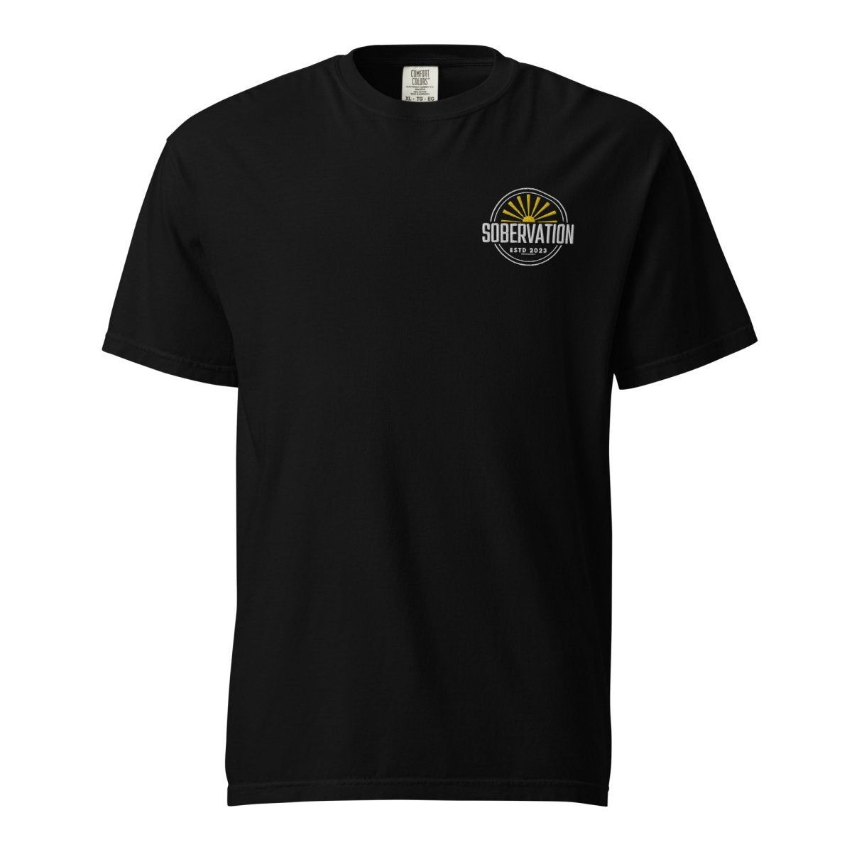 Sobervation Heavyweight T-Shirt for Men - Embroidered Left Chest Logo - Premium Cotton Tee for Casual Wear, Street Style & Everyday Comfort