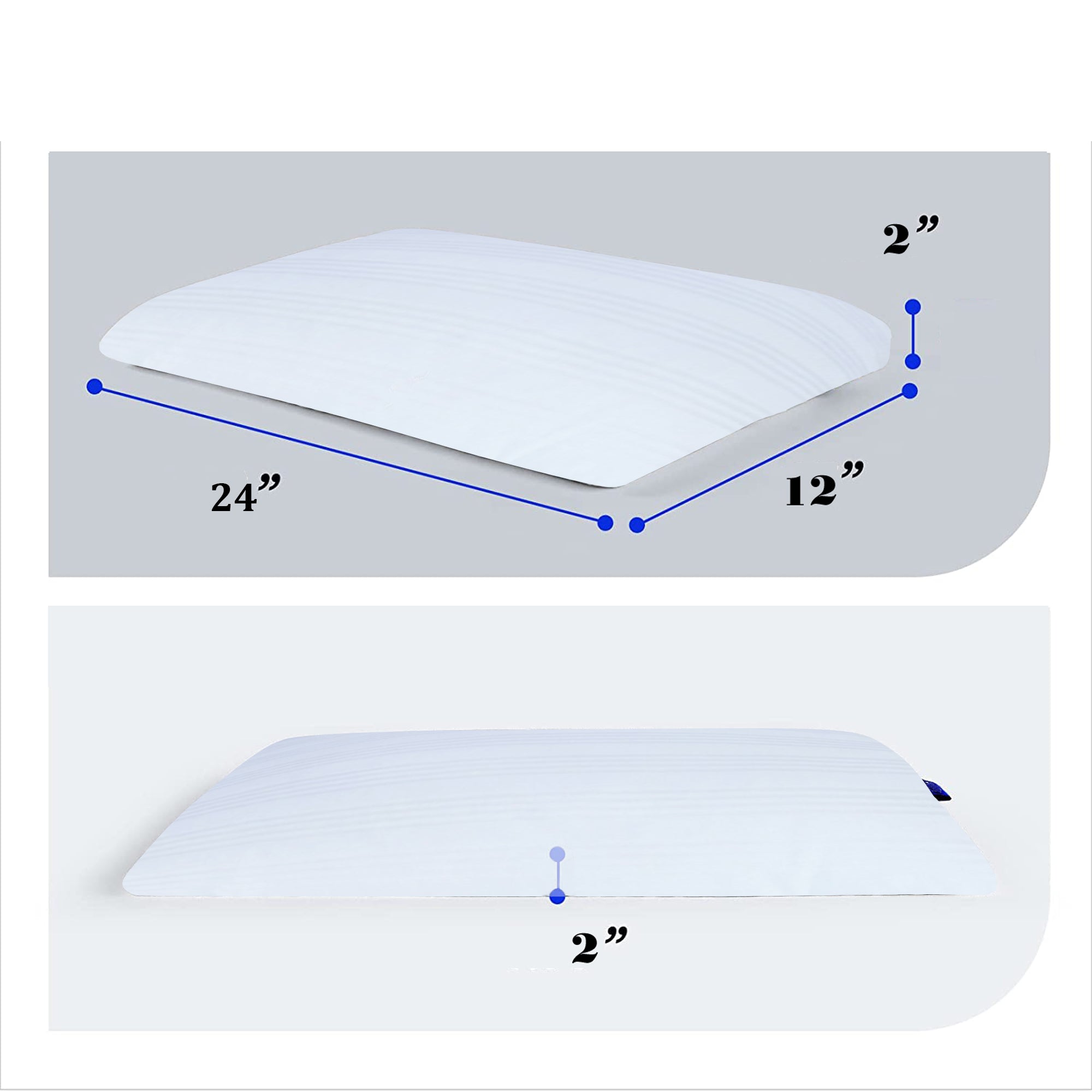 Luxury Hotel Flat Pillow for Side Sleepers - Ultra Soft & Supportive Bed Pillow for Neck Pain Relief - Perfect for Home, Travel & Guest Rooms