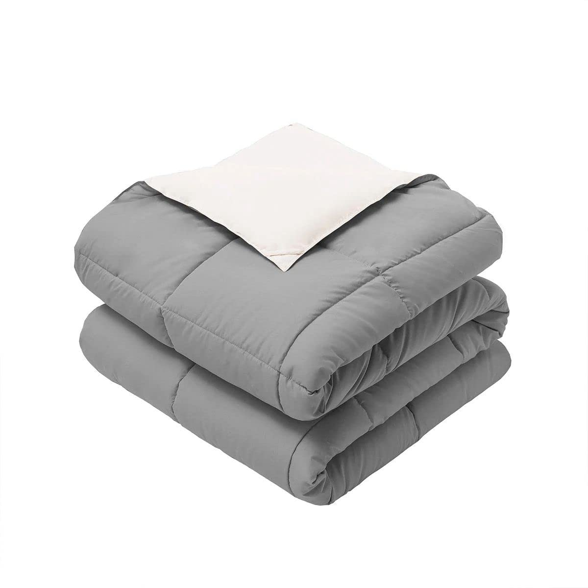 Royal Hotel Bedding Reversible Baby Blanket Set of 2 - Hypoallergenic Down Alternative Infant Blanket 30x40 Inches, Medium Warmth (Gray & White) - Perfect for Nursery, Stroller & Travel Use