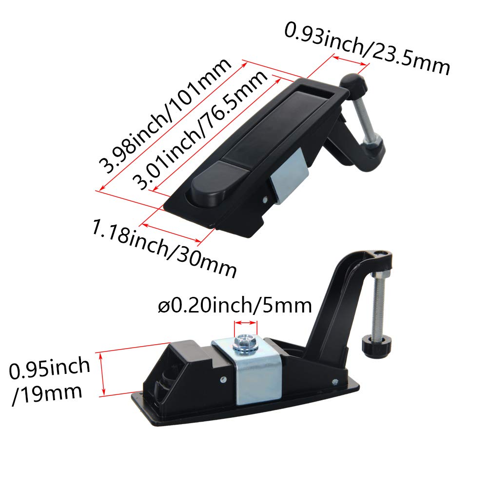 MroMax 1Pcs Electric Cabinet Door Cam Lock - 22mm Thick Panel Push Button Pop Up Lock (606-2 Black) - Secure Storage Cabinets, Electrical Panels & Office Furniture