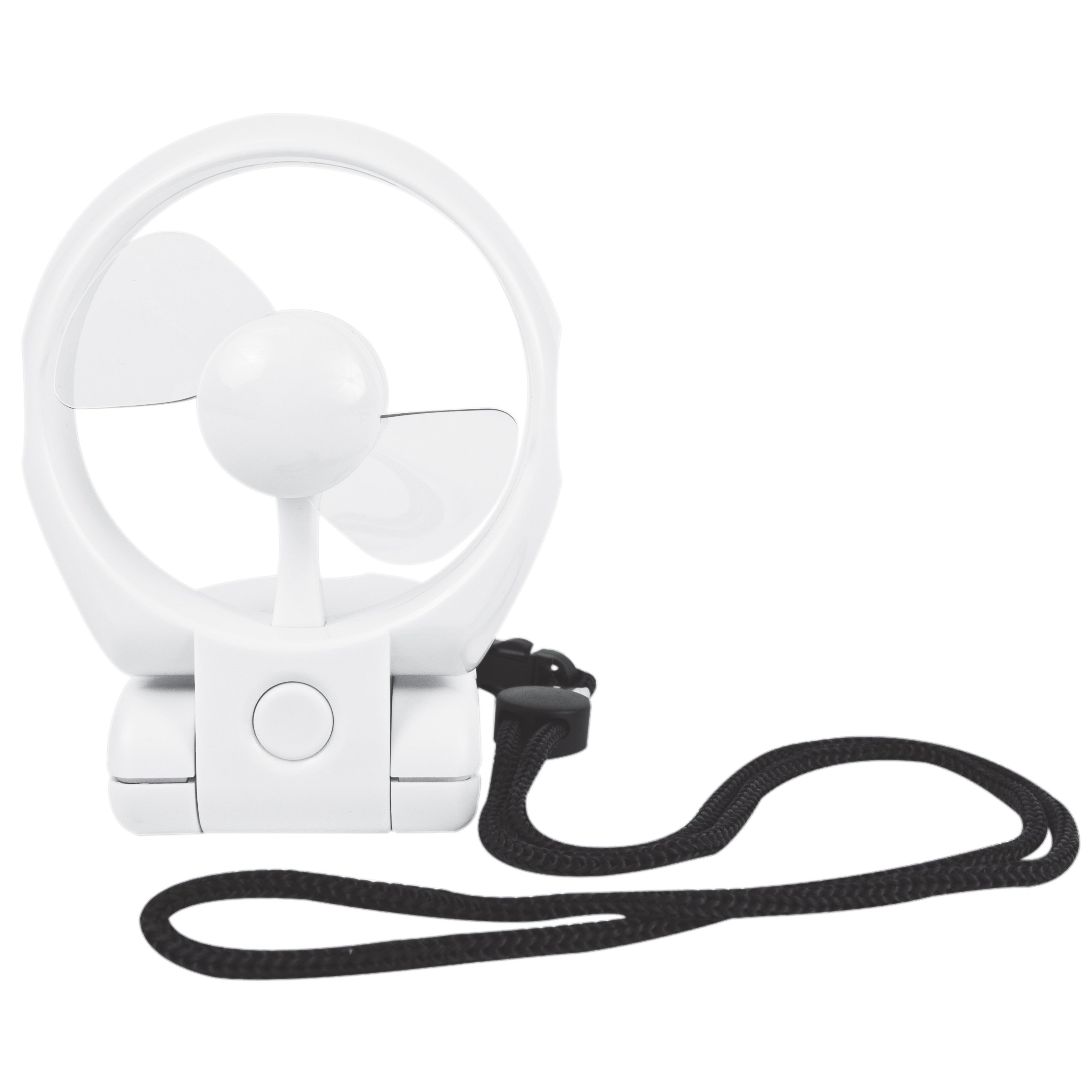 Travelon 3-Speed Personal Folding Fan - Portable Handheld Fan with USB Rechargeable Battery - Perfect for Travel, Office, and Outdoor Activities - White