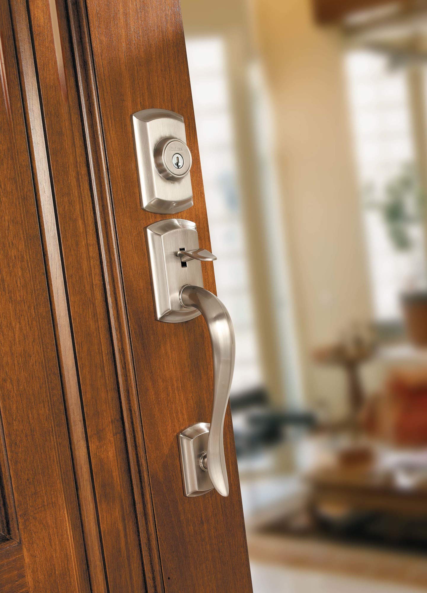 Kwikset 740AVL-26S Avalon SmartKey Deadbolt Entry Door Lock - Bright Chrome Finish - Secure & Stylish for Homes, Apartments & Offices