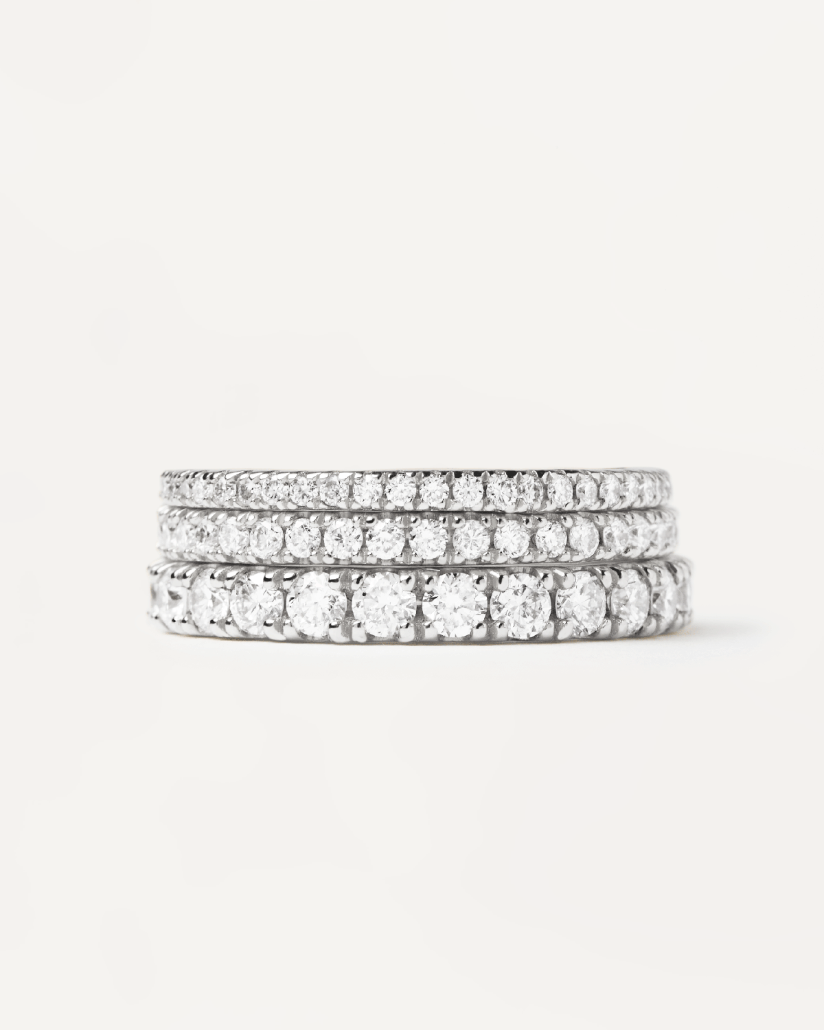 GRID Fine Jewelry Rings for Women - Elegant 925 Sterling Silver Stackable Rings Set - Perfect for Everyday Wear, Gift Giving & Special Occasions