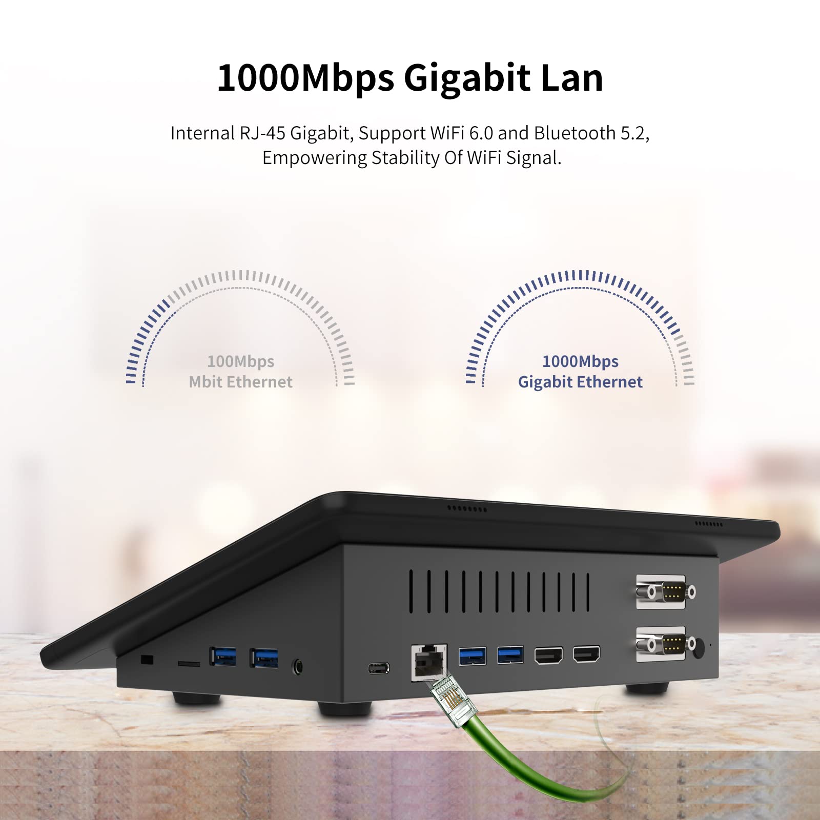 HIGOLEPC Mini PC - 10.1 Inch Touchscreen Windows 11 Pro Mini Computer, Intel Celeron J4125 8GB RAM 128GB SSD, Dual R232 HDMI Ports, Bluetooth 5.2, WiFi 5.0, Type-C, Auto-Boot - Perfect for Home Office, Digital Signage, and Industrial Control Systems