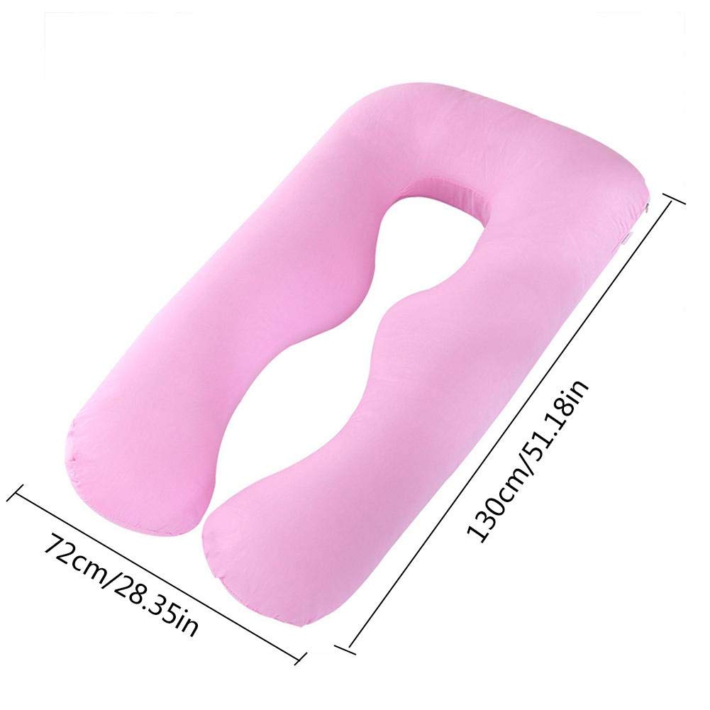 **U-Shaped Maternity Pillowcase for Pregnancy - Soft Zippered Replacement Cover for Standard U-Shaped Body Pillows (Pink) - Perfect for Back Support, Side Sleeping & Comfort During Pregnancy**