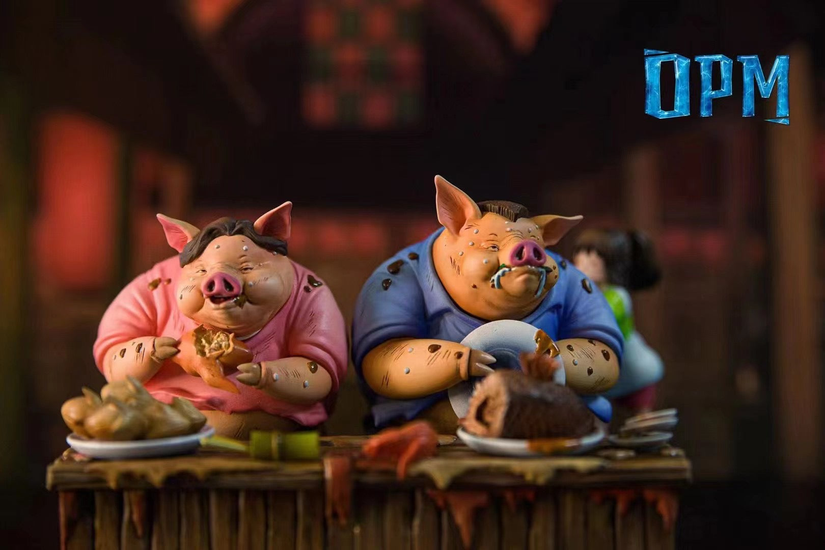 OPM Studio Spirited Away (Mother Pig + Father Pig) Anime Collectible Figures – Perfect for Studio Ghibli Fans, Home Decor, and Gift Giving