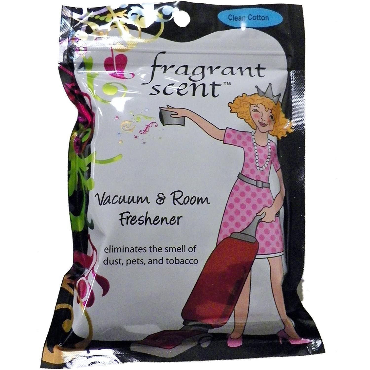 Fresh Scent Vacuum Cleaner Crystals - Clean Cotton Fragrance (Pack of 2) | Eliminates Odors & Freshens Carpets, Upholstery & Pet Areas
