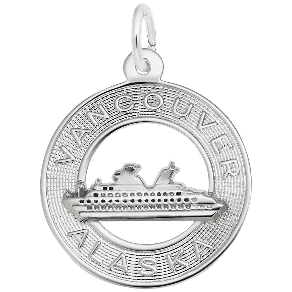 Van/Ak Cruise Ship Charm - Sterling Silver Pendant for Bracelets & Necklaces - Perfect for Travel Lovers & Cruise Enthusiasts