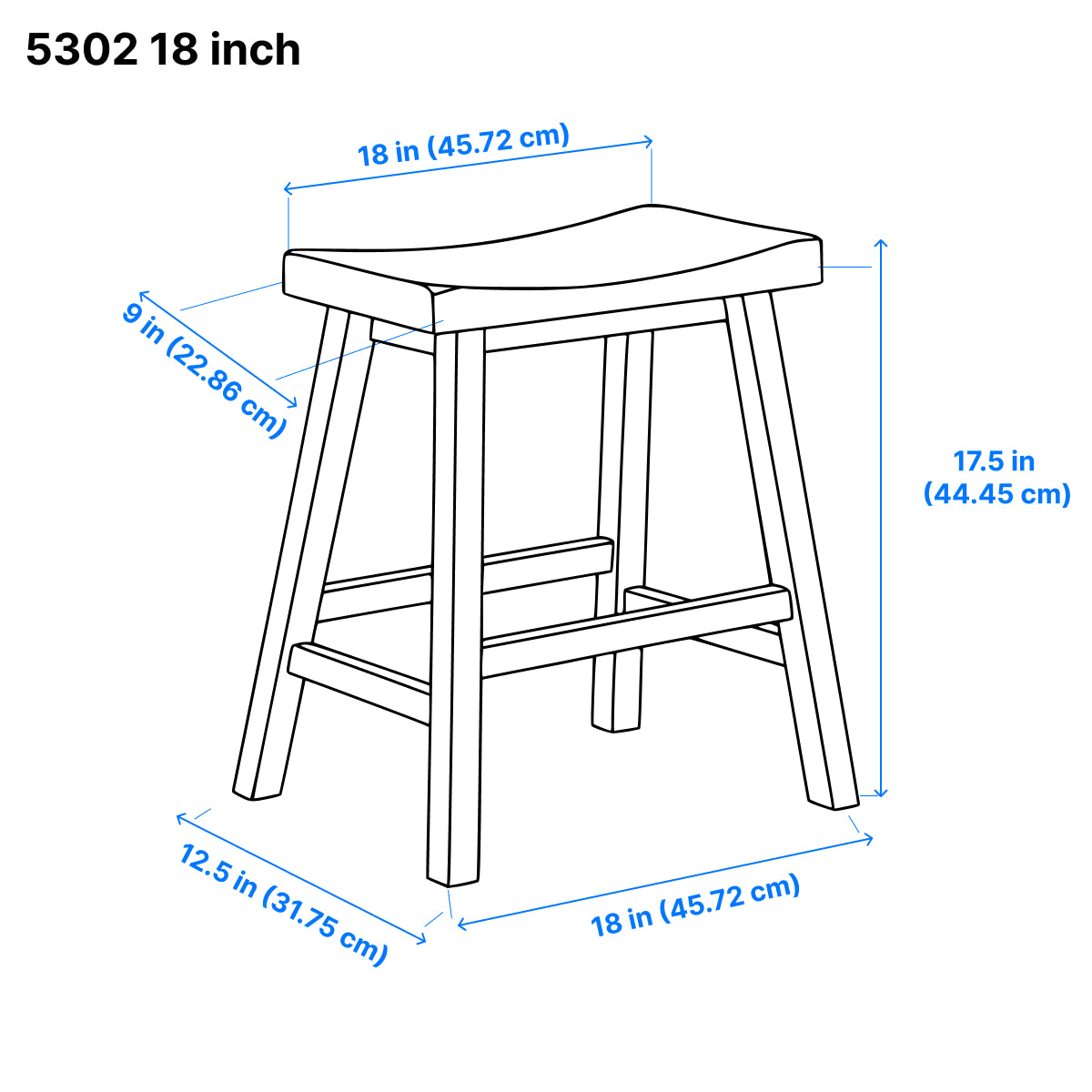 Colt Dining Stool Set of 2 - Solid Cherry Wood Bar Stools for Kitchen Island, Breakfast Nook & Home Decor - Comfortable Counter Height Stools