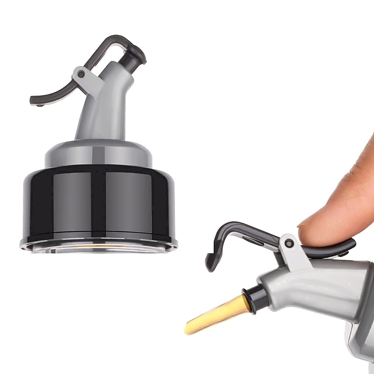 DIHOK 1L Leak-Proof Plastic Oil Dispenser with Spout - 2 Pack Kitchen Oil Pourer for Soy Sauce, Vinegar & Cooking Oil | Perfect for Salad Dressing, Baking & Frying