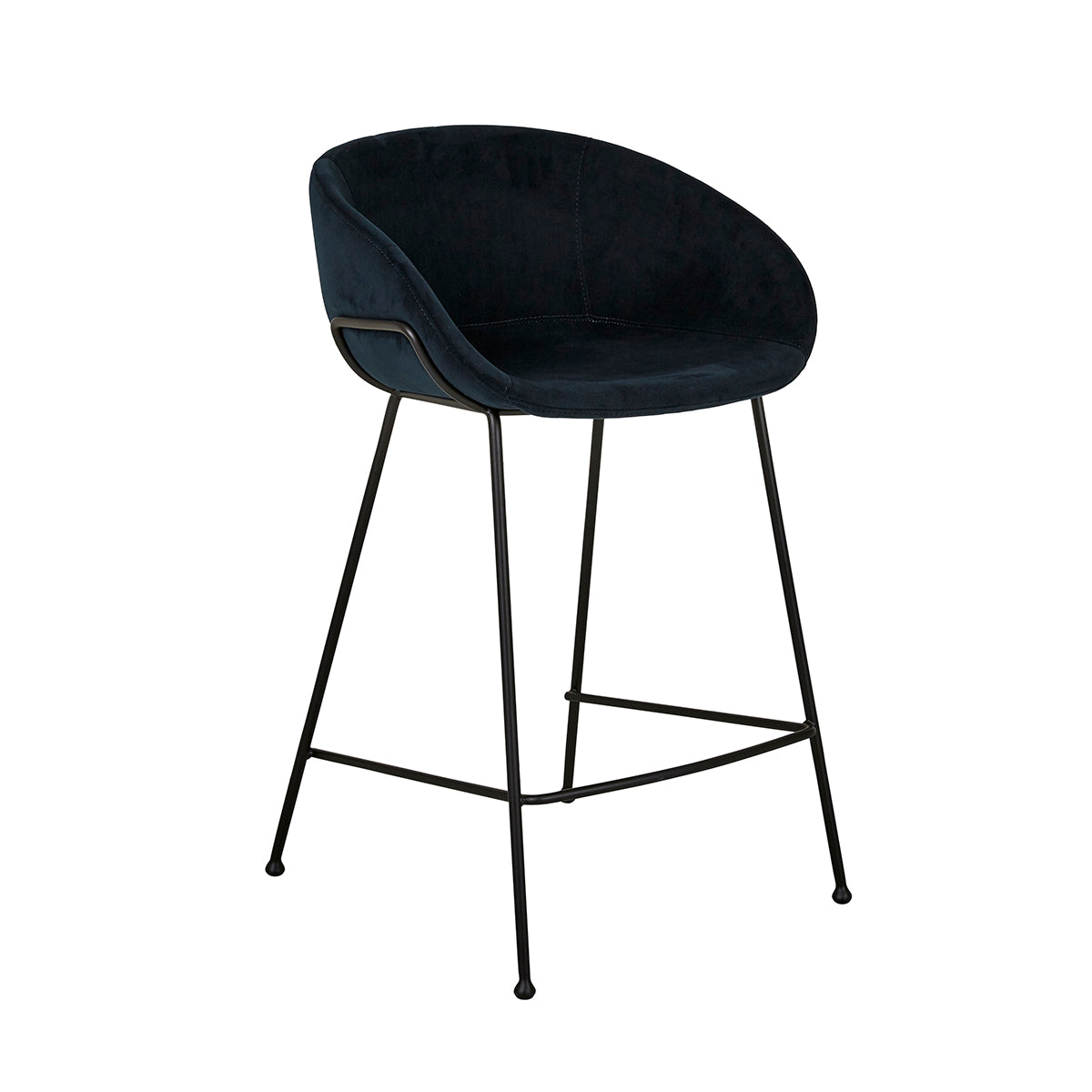 Duke Fabric Bar Stool (65cm/25.6in) - Modern Kitchen & Home Bar Counter Height Stool with Padded Seat - Perfect for Dining, Kitchen Island & Breakfast Nook