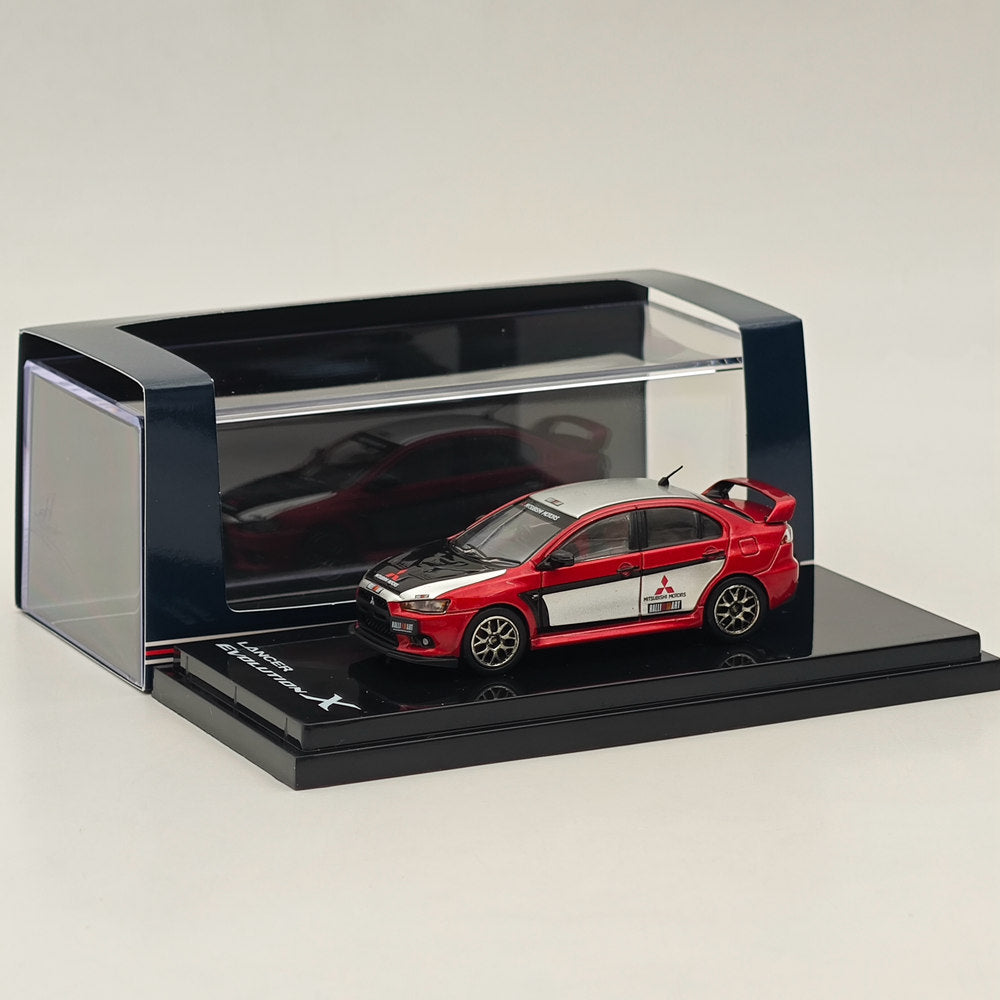 1/64 Scale Hobby Japan Mitsubishi Lancer Evolution X Ralliart Diecast Model Car - Red (HJ644053RB) - Perfect for Collectors, Display, and Racing Enthusiasts