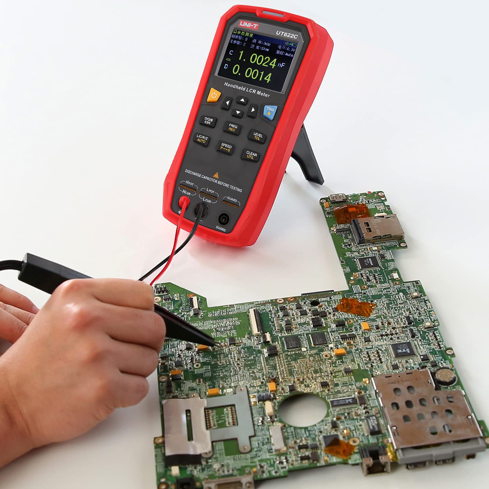 UNI-T UT622C Digital LCR Meter - Handheld Inductance Capacitance Resistance Tester with High Precision, Backlight & Data Hold | ESR Ohm Frequency Measurement for Industrial Components & Capacitor Testing (Perfect for Electronics Repair, Lab Testing & Quality Control)