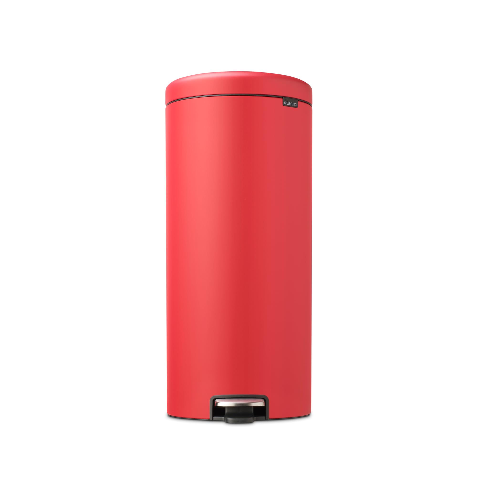 Brabantia New Icon Step Trash Can 8 Gallon - Soft Closing Kitchen Garbage & Recycling Bin with Removable Bucket in Mineral Red | Perfect for Modern Kitchens, Offices & Eco-Friendly Homes