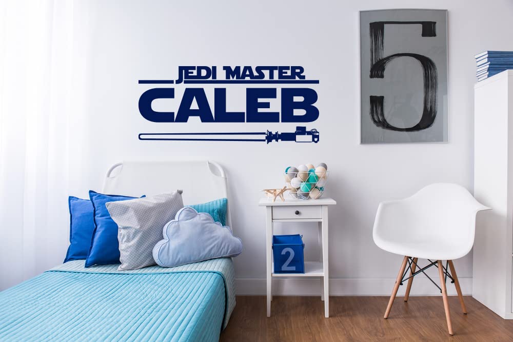 Personalized Jedi Master Name Wall Decal - Custom Vinyl Wall Sticker for Nursery & Boys Room Decor - Perfect for Star Wars Themed Bedrooms & Kids Party Decorations