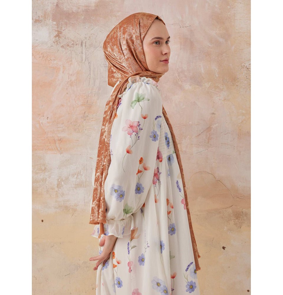 Luxury Shine Hijab Shawl - Premium Soft Muslim Headscarf for Women - Elegant Cinnamon Color - Perfect for Daily Wear, Prayer, and Special Occasions