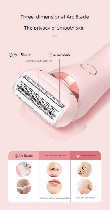Livora Electric Razor 2 in 1 - Double Head Wet & Dry Shaver for Women & Men, Portable Waterproof Painless Epilator with Silkglide Pro Technology, Home & Travel Use (Pink) - Perfect for Smooth Shaving at Home, Gym, or On The Go