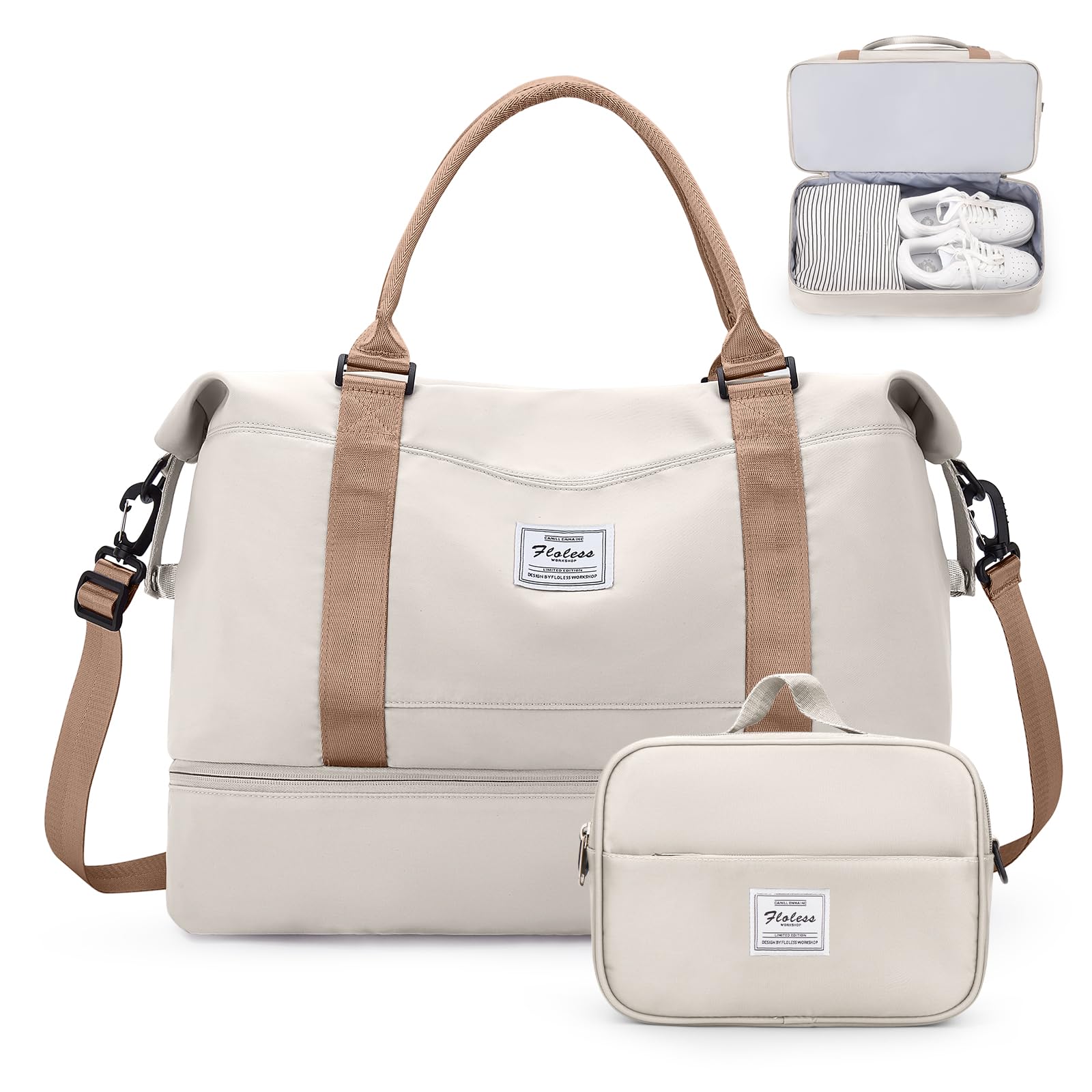 Women's Weekender Travel Bag with Shoe Compartment & Toiletry Pouch - Perfect Overnight Bag for Gym, Weekend Getaways & Airplane Personal Item