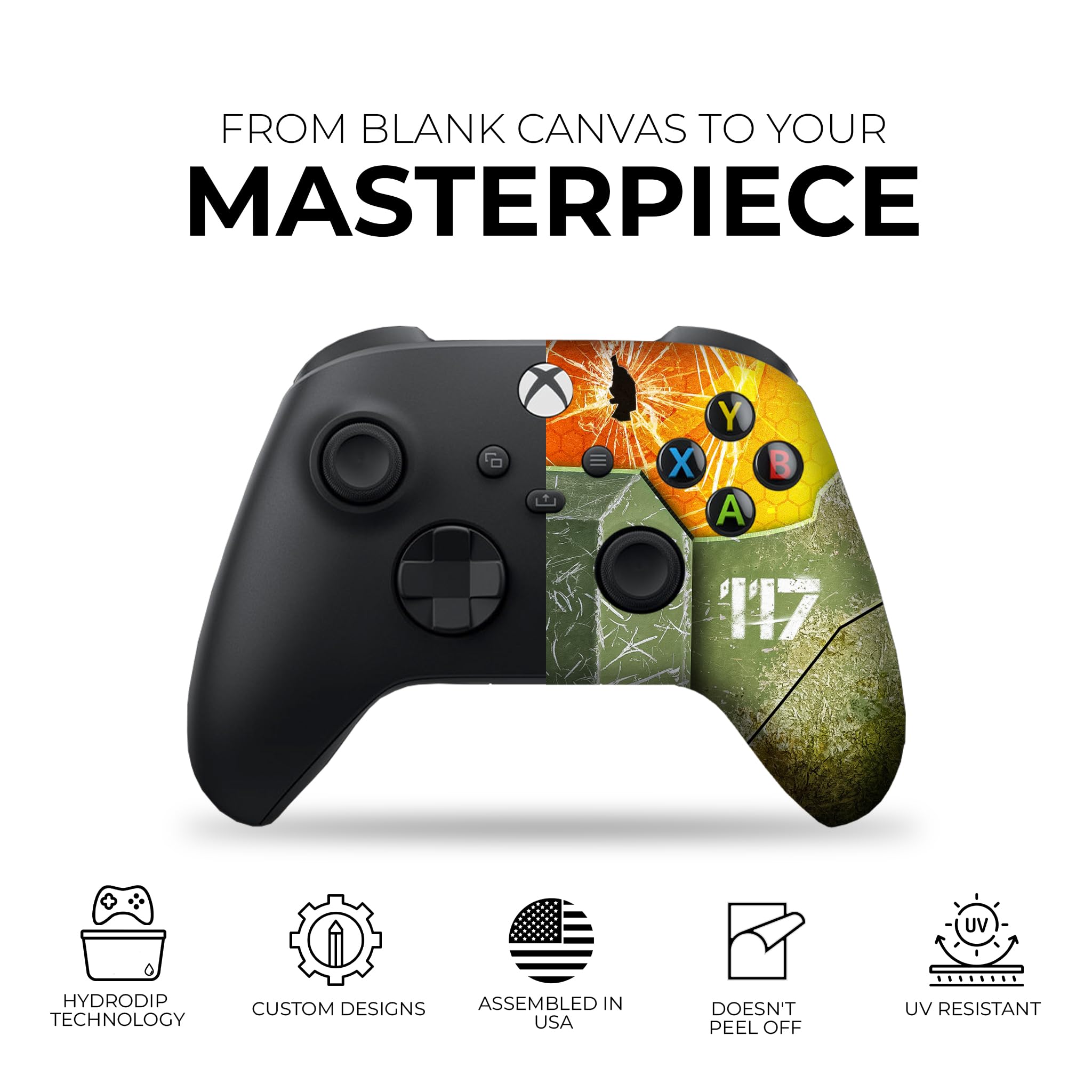 DreamController Halo Master Chief Wireless Xbox Controller - Compatible with Xbox One & Series X/S - Custom Hydro-Dip Printed in USA (Not a Skin) - Perfect for Gaming, Collecting & Gift Giving