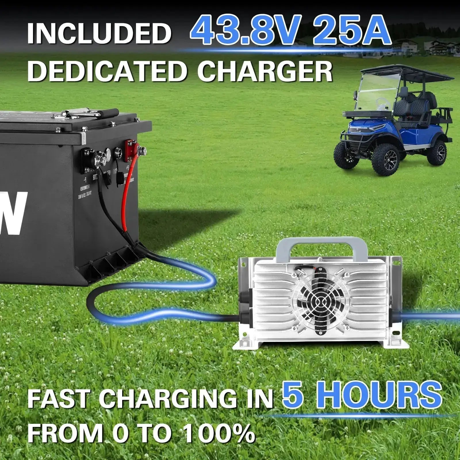 WEIZE Premium 36V 105AH Bluetooth Lithium LiFePO4 Battery for Club Car Golf Carts - Long-Lasting Power for Golf Carts, Electric Vehicles & Off-Grid Applications