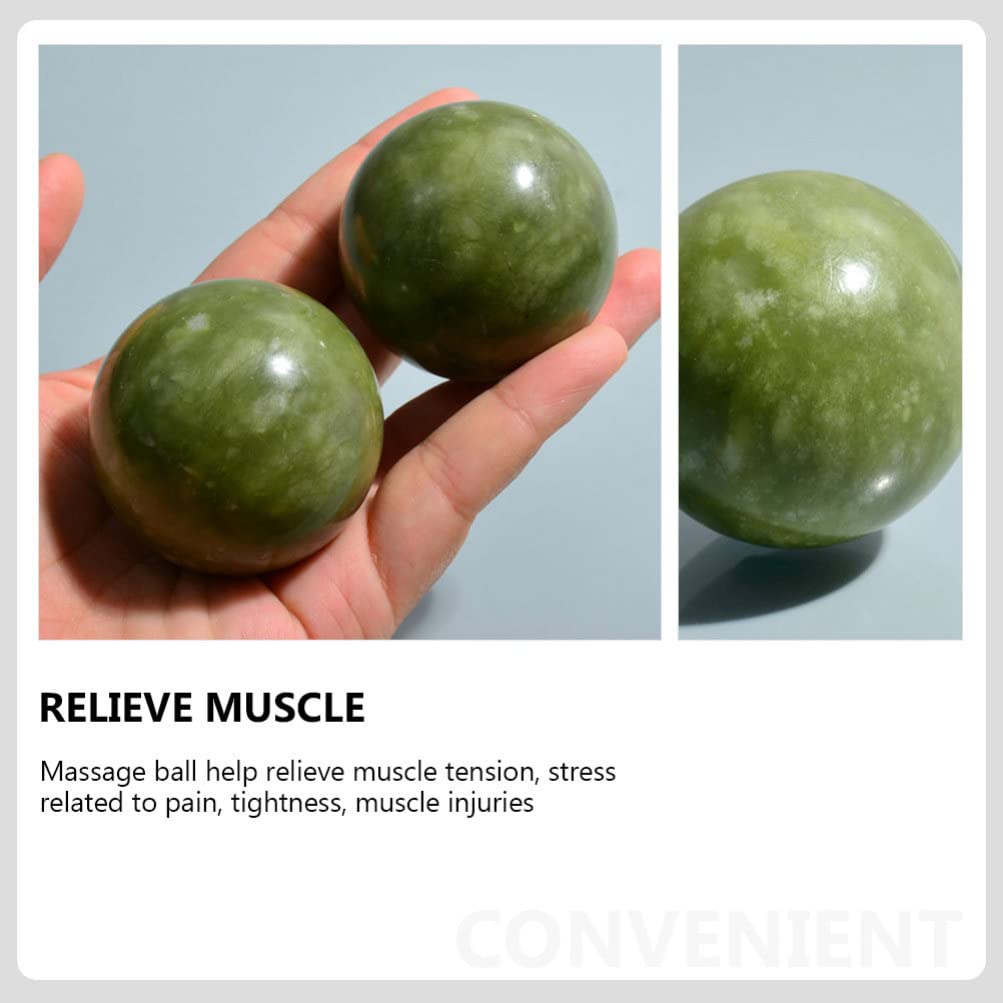 Premium 2-Piece Chinese Baoding Balls - Jade Health Exercise & Massage Hand Balls for Stress Relief, Finger Strength, and Meditation - Perfect for Home, Office, Travel & Outdoor Use