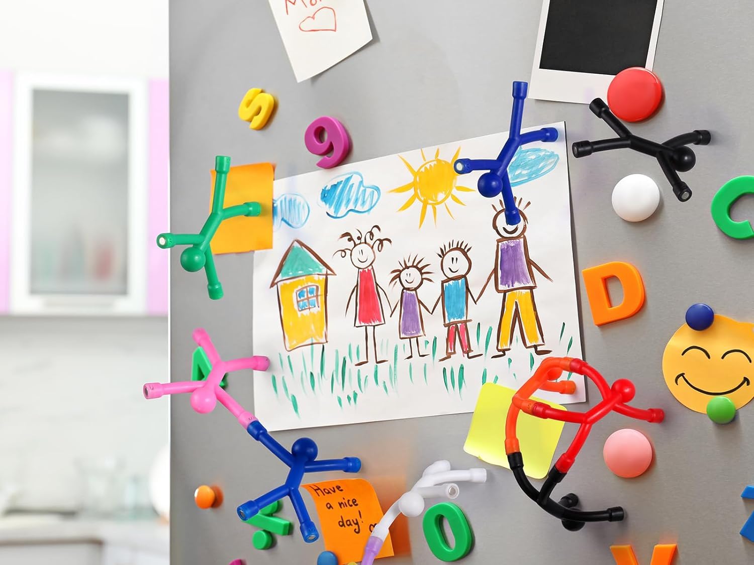 5 Pcs Magnetic People Toys - Fun Refrigerator & Whiteboard Magnets for Kids, Office & Home Decor - Travel Toys for Boys & Girls - Perfect for Fridge, Office & Classroom Organization