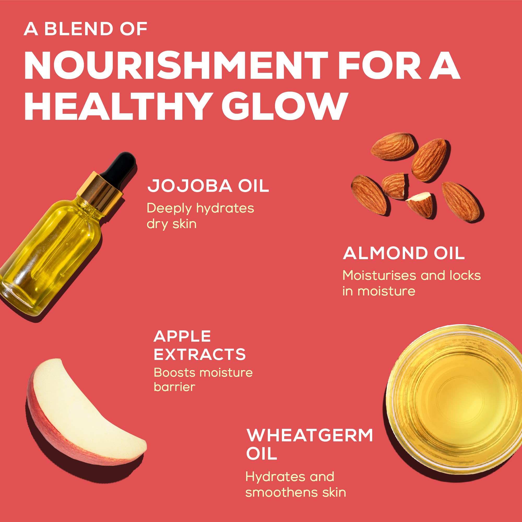 Joy Skin Fruits Moisturizing Cream with Apple, Jojoba & Almond Oil (500ml) - Quick Absorbing, Non-Sticky Cold Cream for Face, Hands & Body - Hydrates & Nourishes for Healthy, Soft & Glowing Skin - Perfect for Daily Skincare Routine, Dry Skin Relief & Nighttime Moisturizing
