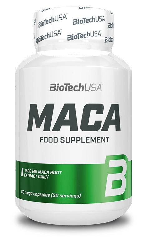 BioTechUSA Maca Capsules 60 Count - Natural Energy & Vitality Supplement for Men & Women - Perfect for Workout, Fitness & Daily Energy Boost