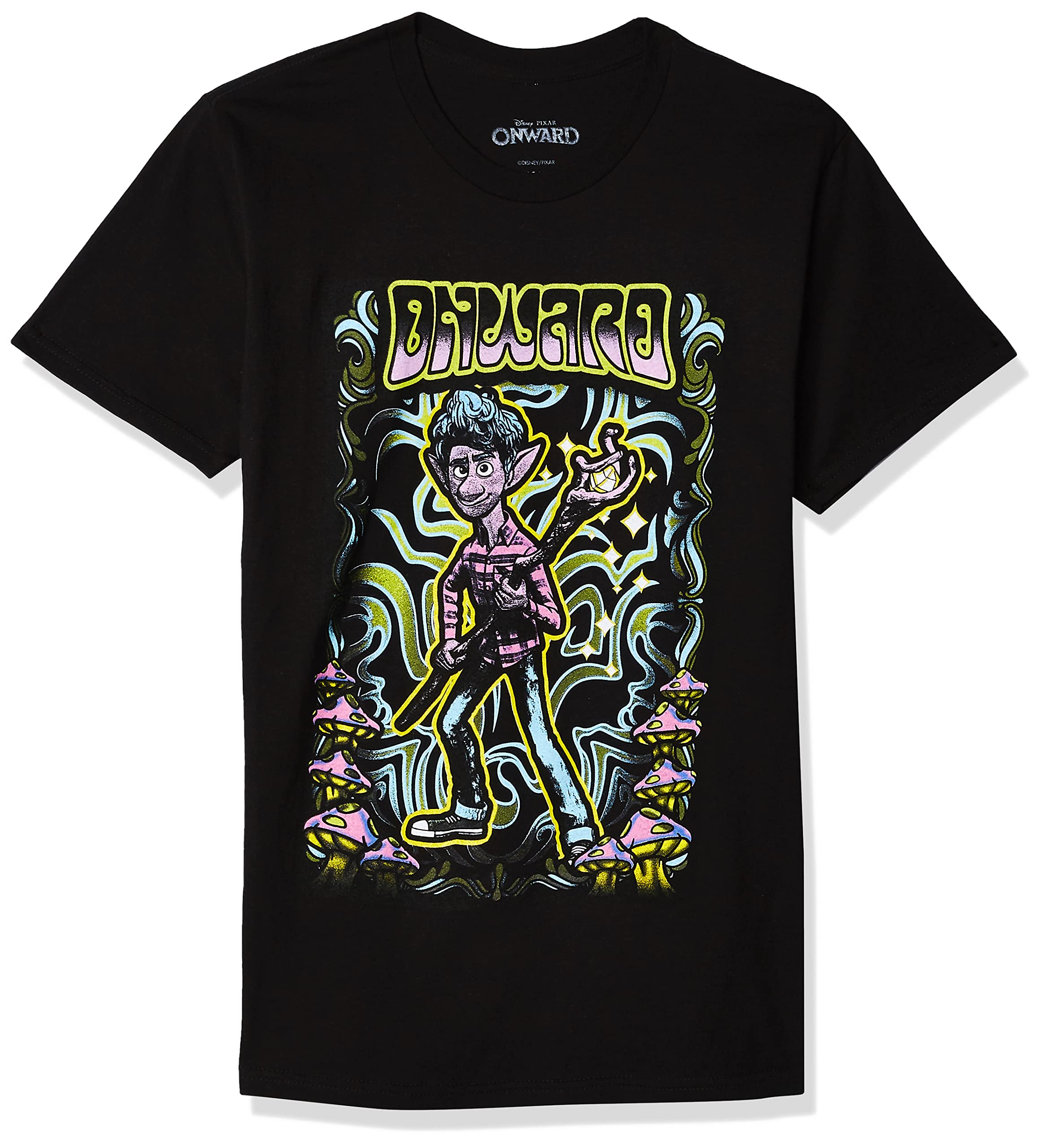 Disney Onward Men's Groovy Mushroom Ian Graphic T-Shirt - Soft Cotton Tee for Casual Wear, Movie Fans & Disney Lovers