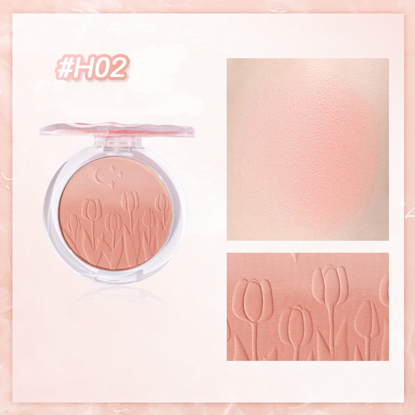 HOLD LIVE Ripple Gauze Frost Blush Palette - 6 Blendable Matte & Shimmer Shades for Cheeks & Contour | Perfect for Everyday Makeup & Special Occasions