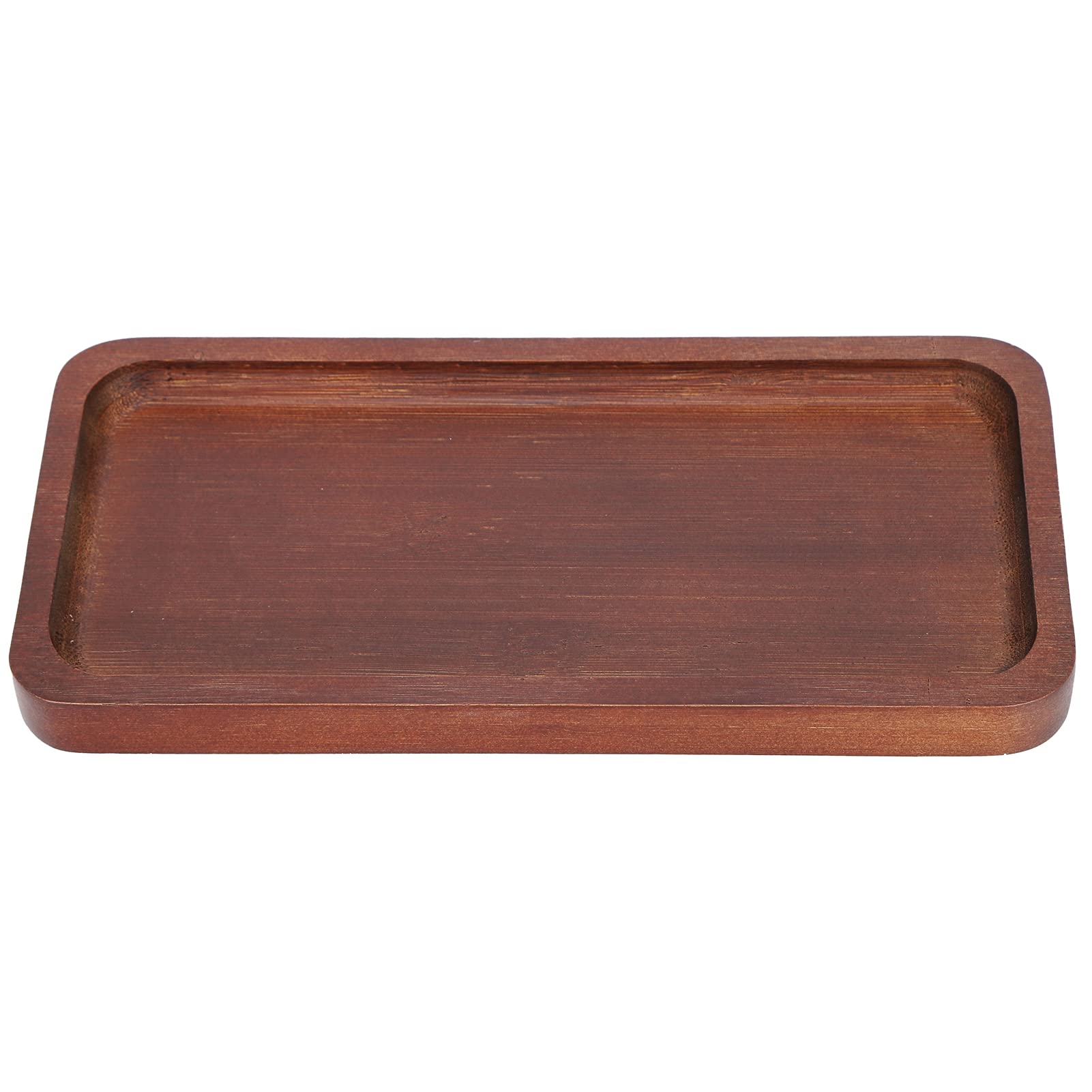 EBTOOLS Non-Slip Bamboo Serving Tray - 23x11cm Rectangular Multipurpose Tea Tray for Breakfast, Restaurant & Home Use - Durable Brown Wooden Tray for Coffee, Food Service & Entertaining