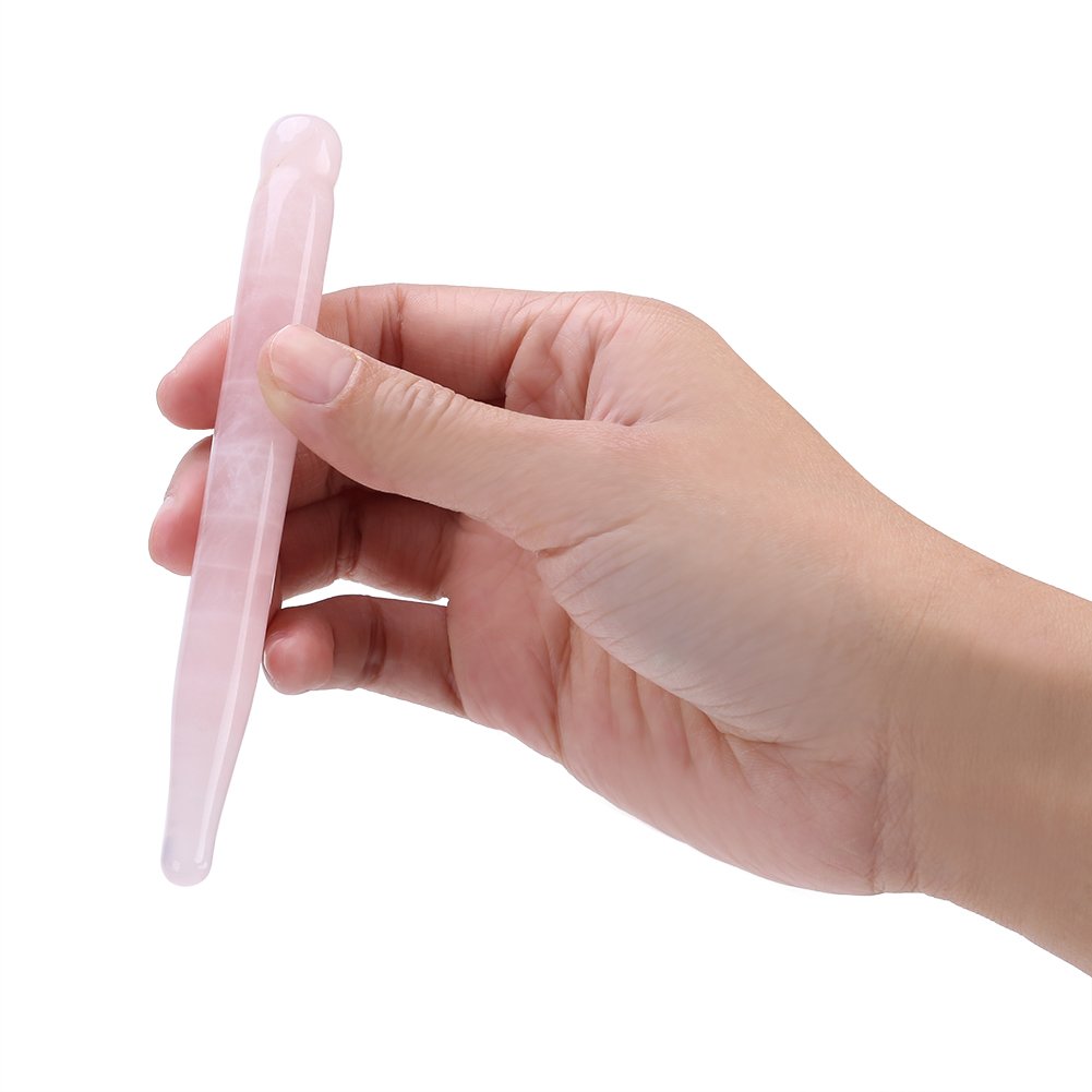 FILFEEL Rose Quartz Gua Sha Tool for Face & Body - Natural Crystal Massage Stick & Scraping Tool for Skincare & Relaxation - Perfect for Facial Lymphatic Drainage & Muscle Tension Relief