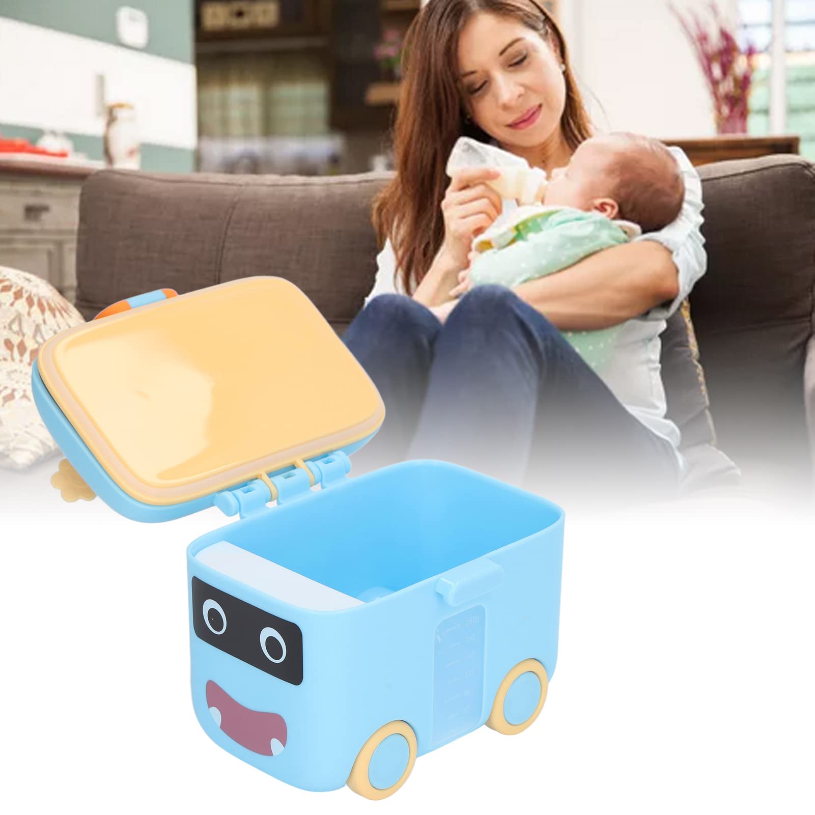 Airtight Baby Formula Dispenser with Silicone Seal - Travel-Friendly Powdered Milk Storage Container for Infants & Snacks (Blue) - Perfect for On-the-Go Feeding, Daycare & Family Outings