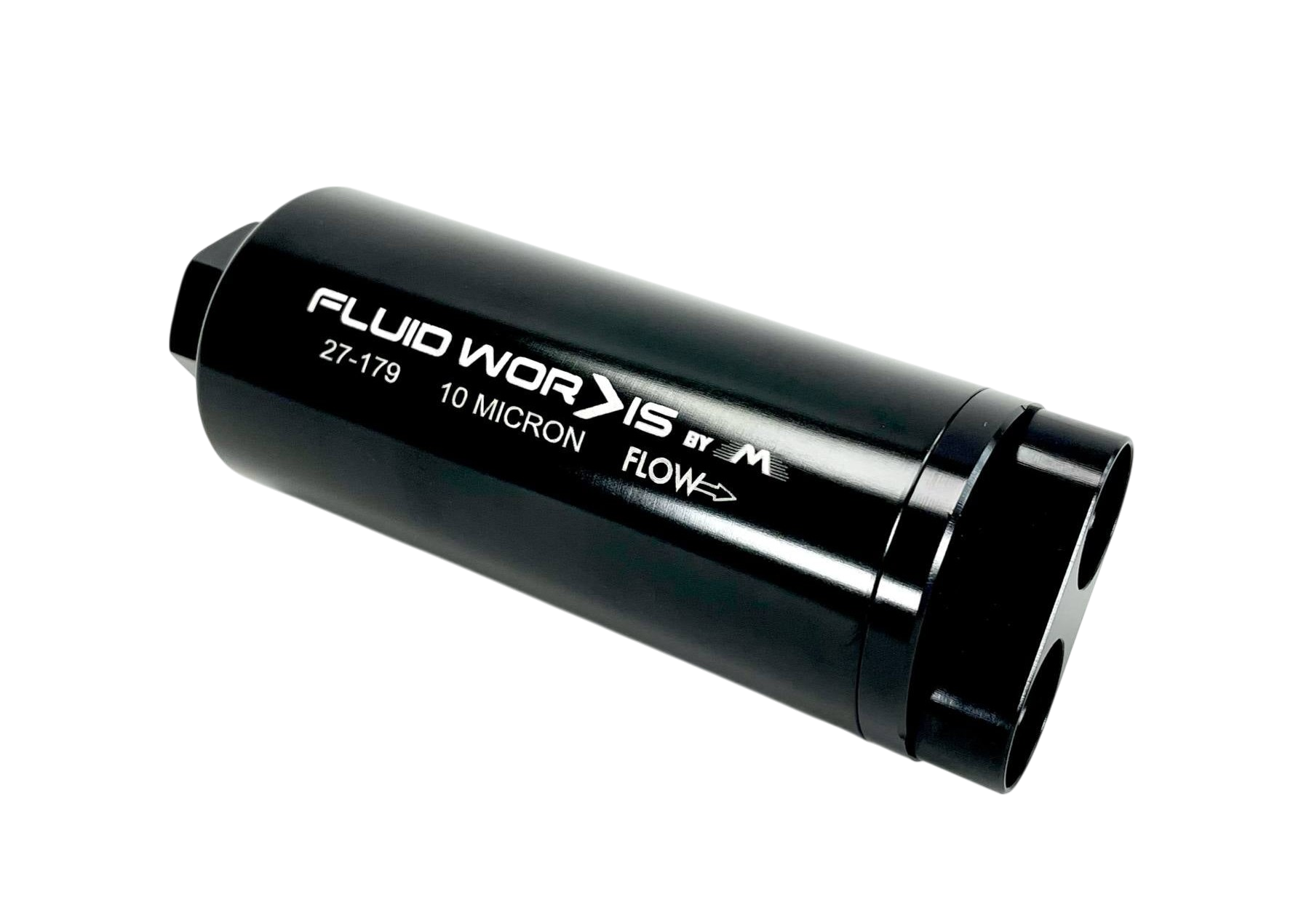 Fluidworks 6GPM Compact Single 10ORB Inlet Dual 8ORB Outlet Post Fuel Filter with Mount (10 Micron) - High Efficiency Fuel Filtration for Diesel Engines, Trucks & Heavy Equipment