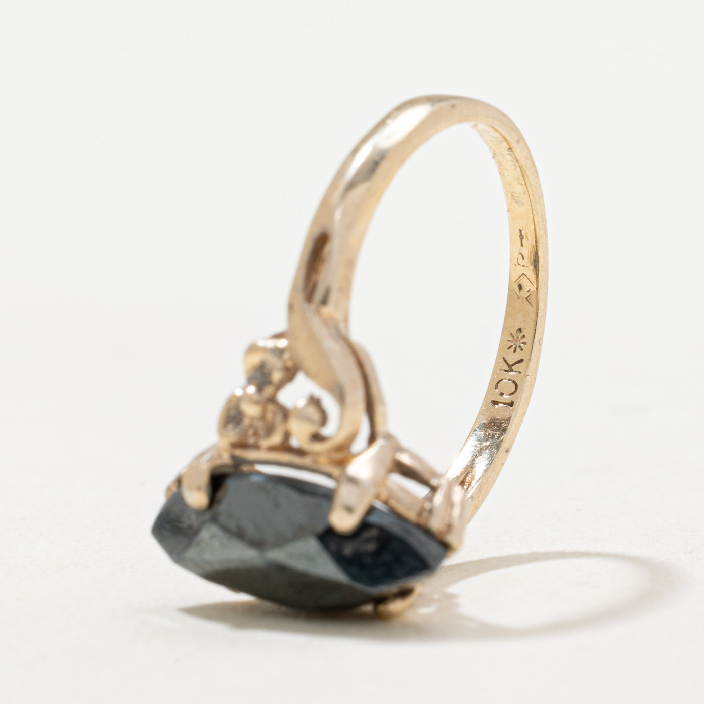10K Marquise Cut Hematite Ring - 1.50ct Size 3.5 | Elegant Hematite Jewelry for Women | Perfect for Weddings, Anniversaries & Special Occasions