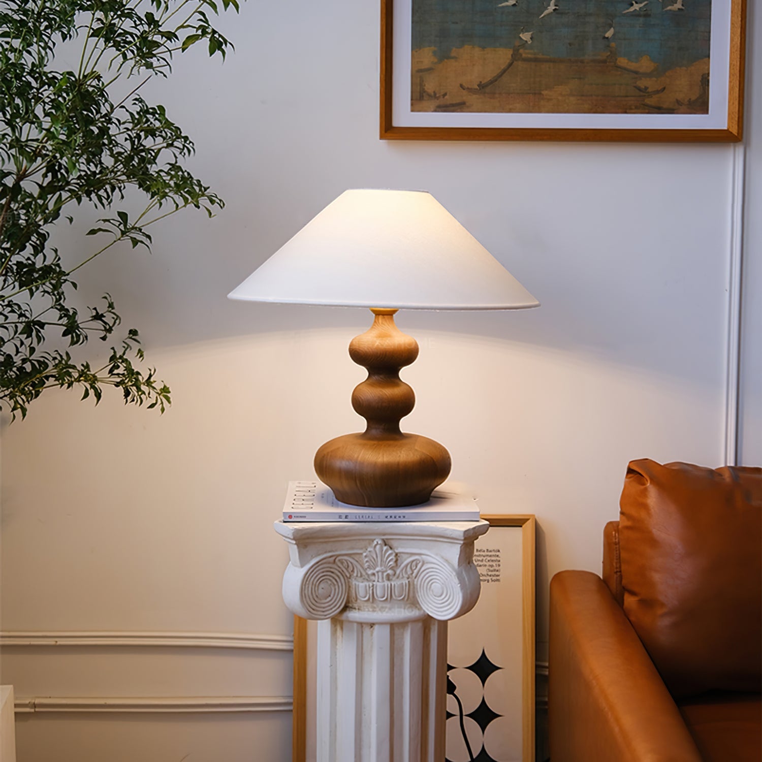 Handmade Creative Gourd Table Lamp - Natural Home Decor Lighting for Bedroom, Living Room & Office - Perfect Boho Night Light for Relaxing Ambience