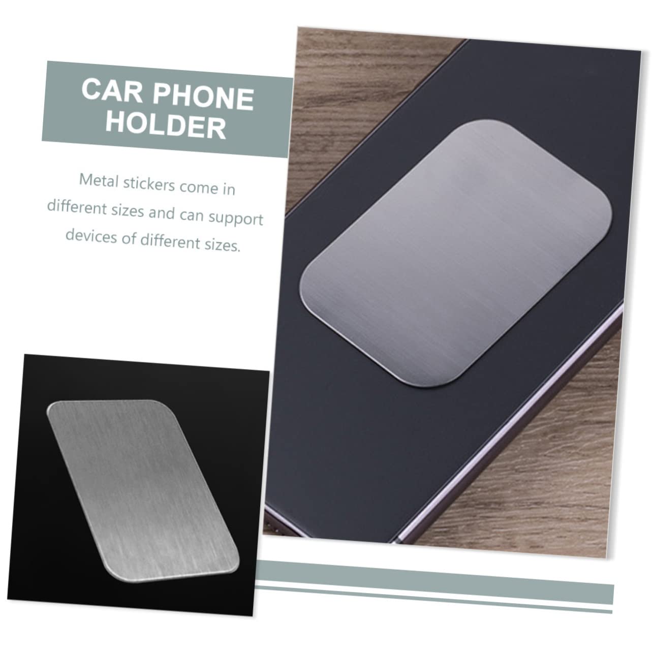 Strong Magnetic Car Phone Holder with Metal Plate - Universal Phone Case Magnet & Sticker - Secure Car Mount for Hands-Free Driving, Commuting, and Travel