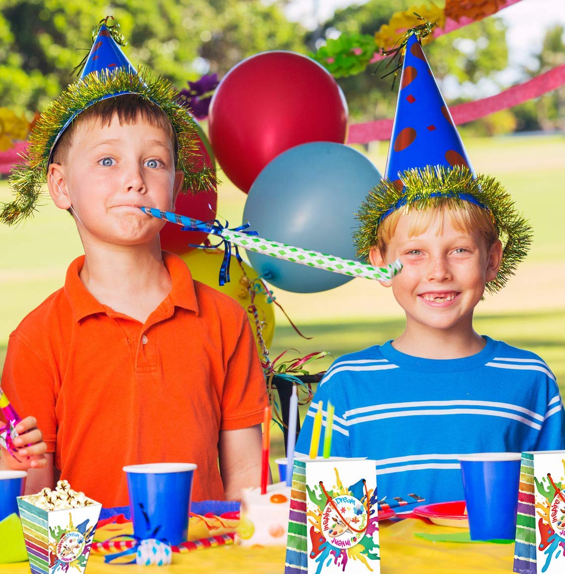 Premium Paint Party Favor Bags - 12 Pack Art Party Supplies for Kids, DIY Paint & Art Themed Goody Bags, Treat Bags & Gift Bags - Perfect for Birthday Decorations, Classroom Activities & Creative Celebrations