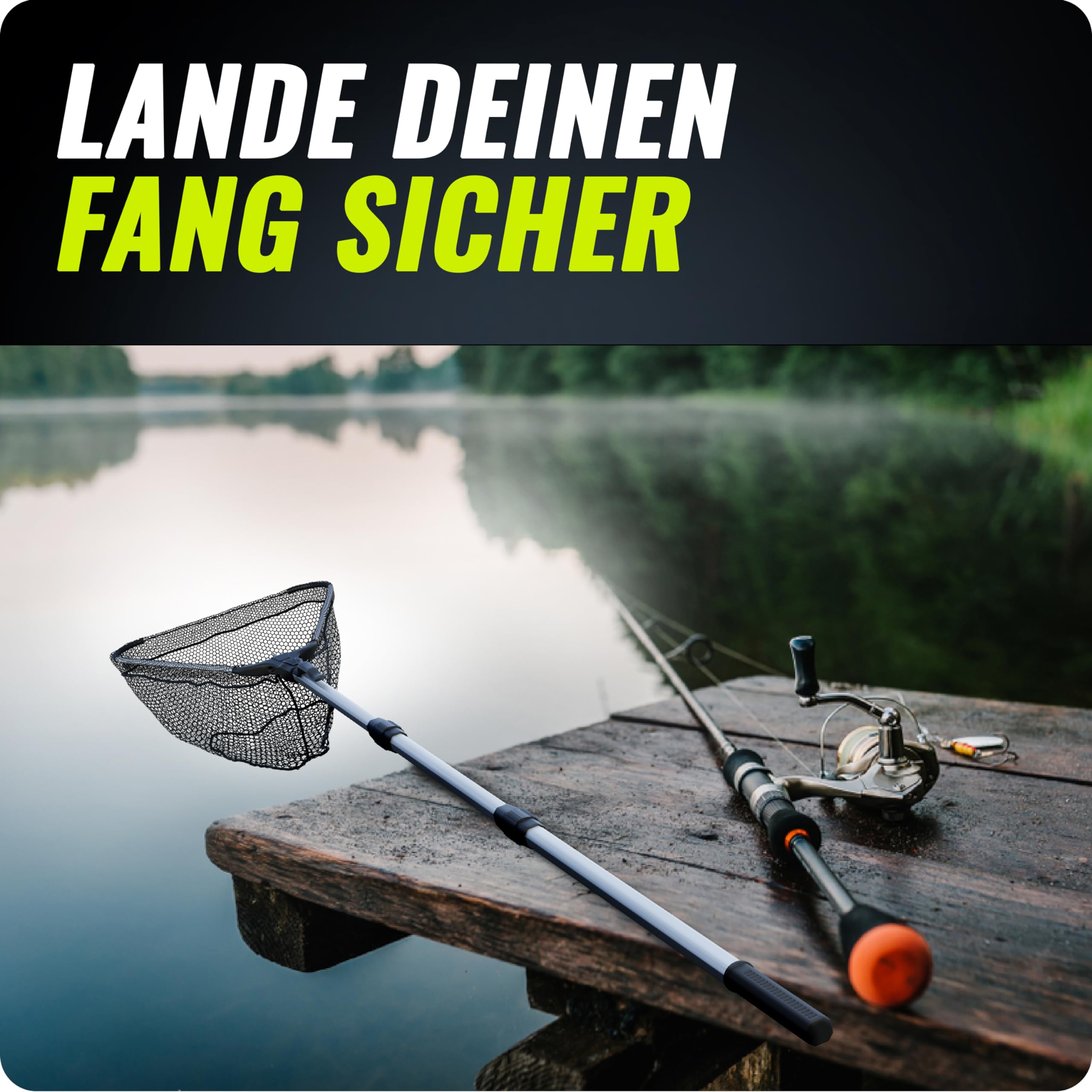 Paradox Rubberized Fishing Net 1.6m/2.1m Telescopic - for Catch & Release